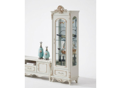 Vetrina in legno Vetrina singola Vetrine Vetrina in vetro Armadi Mobili Art déco Bianco