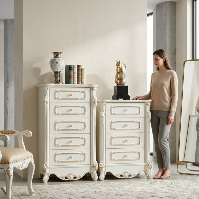 Comò con cassetti credenza comodini in legno armadio a colonna credenza
