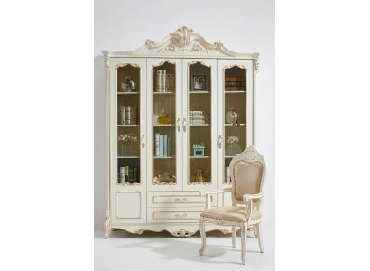 Scaffale librerie Stile Art déco Armadio Vetrina Bianco Mobile Armadi Scaffale Legno