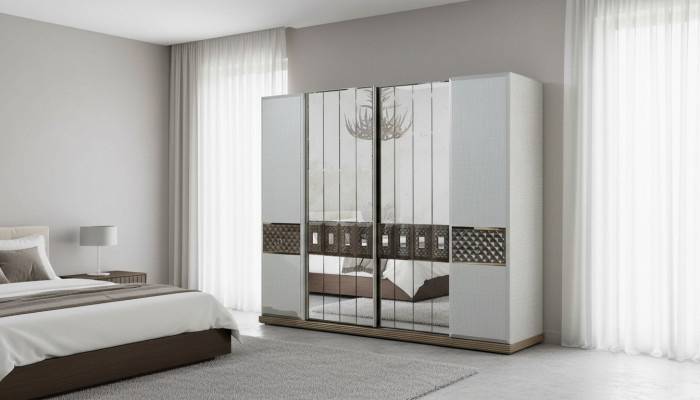 Armadio in legno Armadio Camera da letto Mobili Design Armadi Grigi Italia