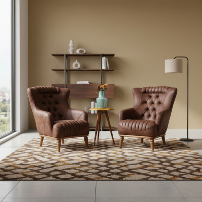 Mobili di lusso Design Poltrona Design Moderna Poltrona Marrone Soggiorno Nuova