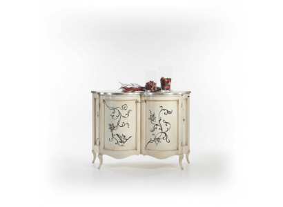 Classica credenza in legno bianco, armadio, armadietto di lusso italiano nuovo