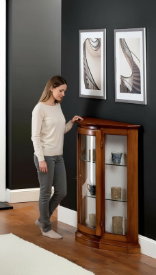 Vetrina in vetro Marrone Vetrina Soggiorno Legno Madia Mobili di lusso Nuovo