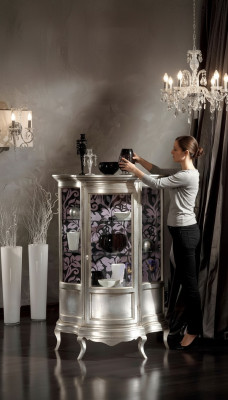 Vetrina in vetro Armadio Vetrina Soggiorno Legno Credenza Mobili di lusso Scaffale Nuovo