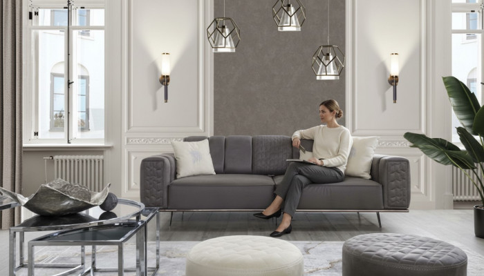 Divano XXL a 4 posti di lusso, designer, divano lussuoso, imbottitura, mobili italiani.