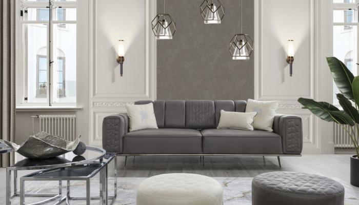 Divano XXL a 4 posti di lusso, designer, divano lussuoso, imbottitura, mobili italiani.