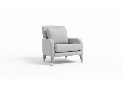 Poltrona da design per soggiorno con rivestimento in legno imbottito moderno di lusso grigio nuovo.