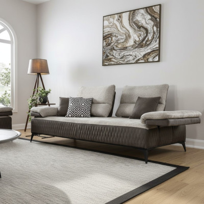 Tre posti di lusso Moderno Divano Mobili Grigio Divani classici in tessuto textile