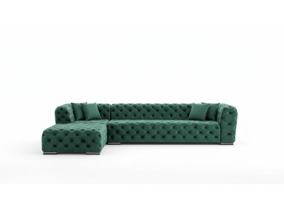 Divano angolare a L Design della poltrona in tessuto Grün, nuovo.
