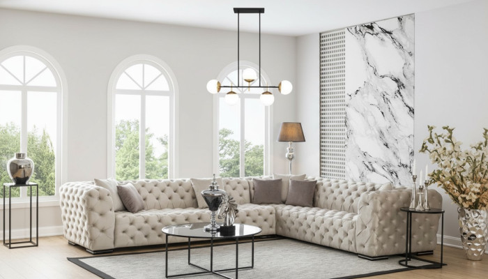 Chesterfield divano imbottito divano angolare set di poltrone polster lusso angolo divani nuovi