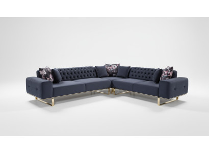 Divano ad angolo Divano Imbottita Set di mobili Chesterfield Set di divani ad angolo in stile Chesterfield Divano in stoffa
