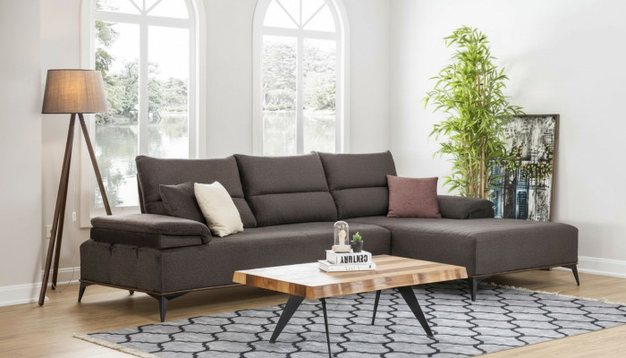 Divano ad angolo a L Design Sofa Divano divano imbottito in tessuto Set angolare