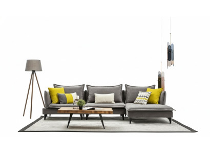 Grigio Chesterfield divano imbottito angolare set di divani poltrone di lusso angolare divani