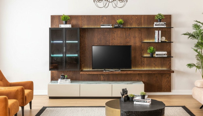 Mobile porta TV di lusso Scaffale Armadio Soggiorno Vetrina Pareti attrezzate in legno Design