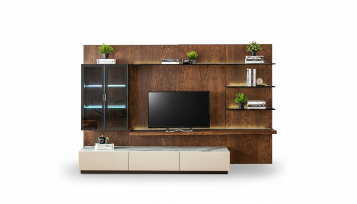 Mobile porta TV di lusso Scaffale Armadio Soggiorno Vetrina Pareti attrezzate in legno Design