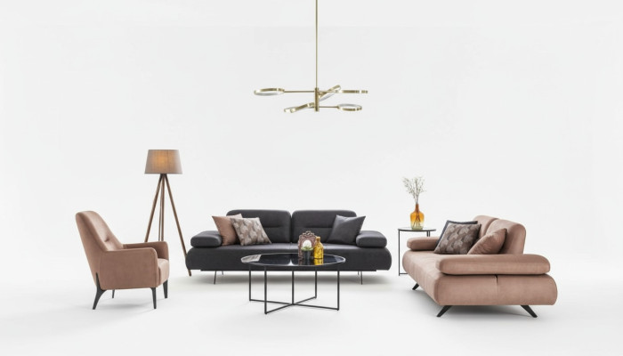 Set divano 4+3+1 posti con design, divano imbottito moderno di lusso, nuovo.