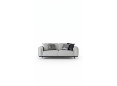 Divano a 3 posti in tessuto beige design sedile comodo divano tessile moderno nuovo