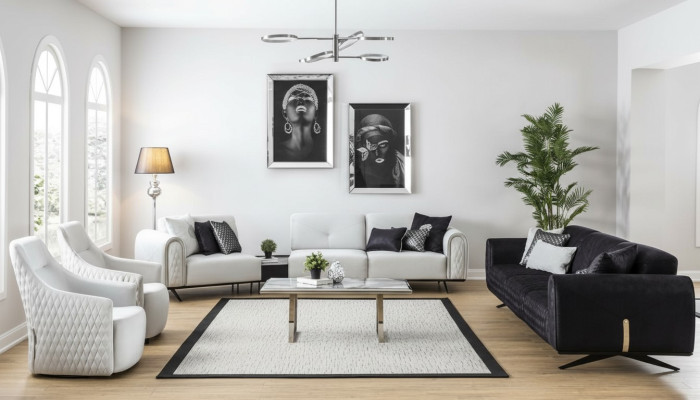 Set di divani da design per il soggiorno con divani imbottiti, divani e set di divani angolari.