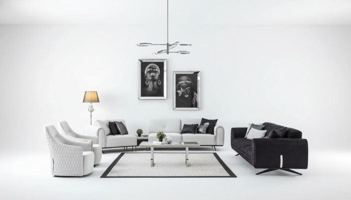 Set di divani da design per il soggiorno con divani imbottiti, divani e set di divani angolari.