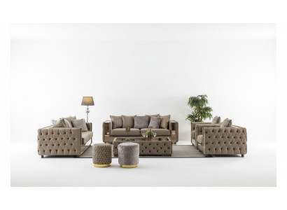 Set di divani Chesterfield 3+3+1+1 posti, design divani sofà Gaussian
