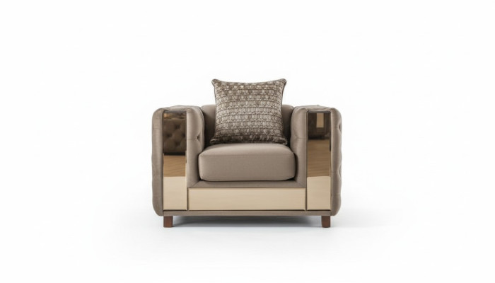 Sedia di lusso Chesterfield in stile classico da un posto, arredamento divano sofà 1 posto.