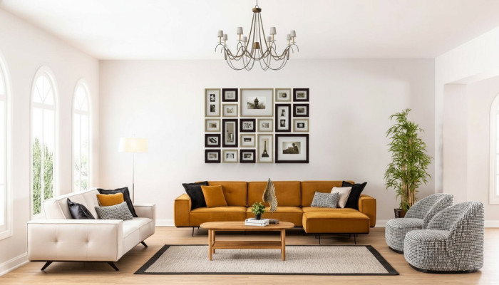 Design di lusso divani Divano Divano Tessile Mobili 4 pezzi. Set di divani in tessuto