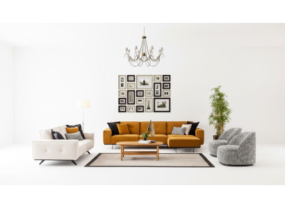 Design di lusso divani Divano Divano Tessile Mobili 4 pezzi. Set di divani in tessuto