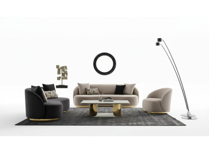 Set di divani 4+3+1 posti Design Sofas Poltrone Sedute Divano Moderno Sofa