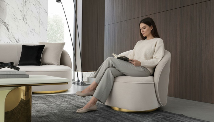Poltrona Design moderno da una piazza Arredamento soggiorno Divano monoposto