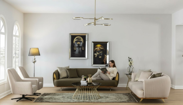 Set di divani di lusso moderno 3+2+1 posti Design divani a tre posti con divani