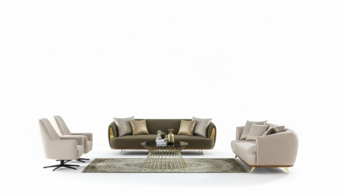 Set di divani di lusso moderno 3+2+1 posti Design divani a tre posti con divani