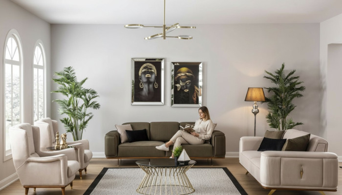 Sofagarnitur Divano Set Divano 4 pezzi. Set di divani Divani Mobili Arredamento