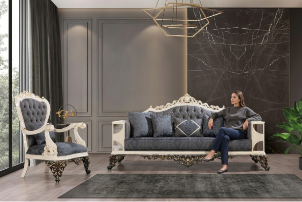 Divano componibile 3+1 posti Set divani di design Sofà imbottito Relax Classico Divano nuovo