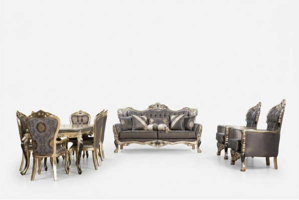 Set divano 3+1+1 posti di design divani imbottiti divani relax classici.