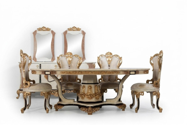 Classico lusso tavolo legno tavoli barocco rococò stile antico sala da pranzo soggiorno nuovo