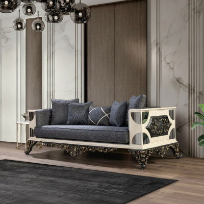 Divano di lusso a 3 posti in stoffa per il soggiorno design classico divani imbottiti nuovi.