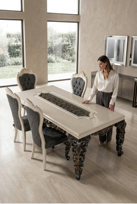 Tavolo da pranzo di lusso stile barocco Tavoli da pranzo Tavolo da pranzo Mobili classici Tavoli da pranzo