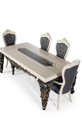 Sedia da pranzo con poltrona Set 2x sedie con braccioli + 2x sedie poltrona di lusso Nuove