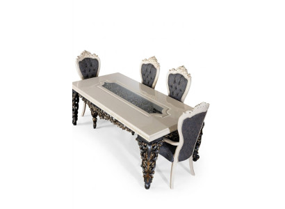 Sedia da pranzo con poltrona Set 2x sedie con braccioli + 2x sedie poltrona di lusso Nuove