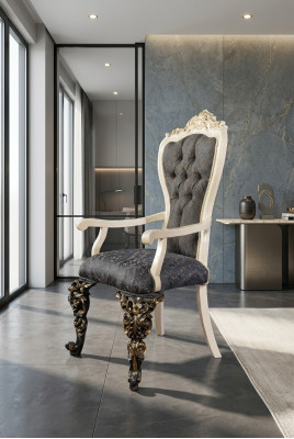 Sedia classica 1x poltrona da sala da pranzo Lounge Club con braccioli di lusso nuova