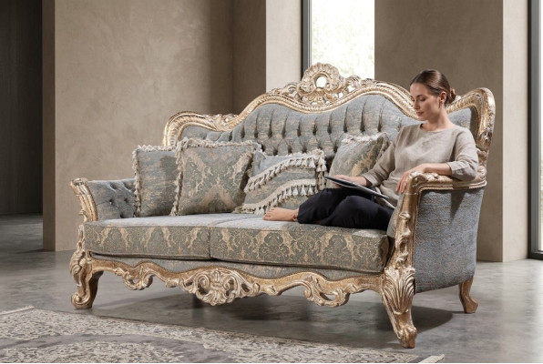 Chesterfield divano a 3 posti, divano design di lusso in tessuto per divani imbottiti