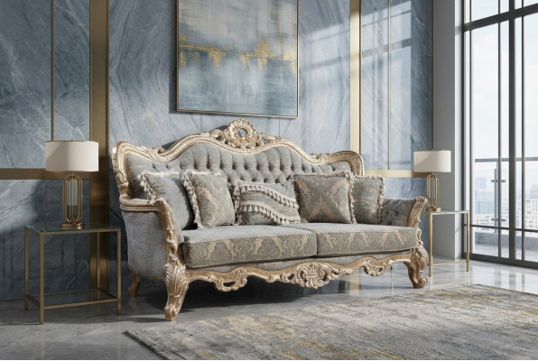 Chesterfield divano a 3 posti, divano design di lusso in tessuto per divani imbottiti