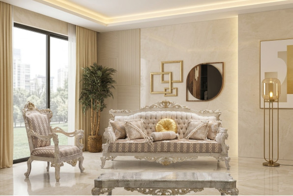 Set di divani classici di lusso, poltrone per il salotto, insieme da 3+1 posti Chesterfield