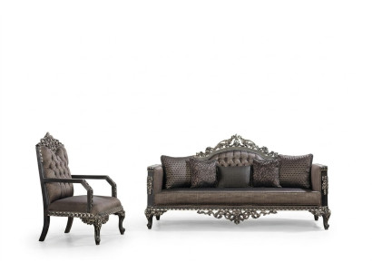 Set di divani Chesterfield di lusso 3 + 1 posti, divano classico, imbottitura barocca.