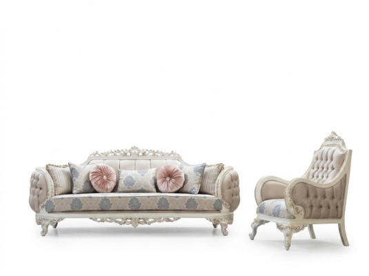 Set di divani classici di lusso poltrone salotto 3+1 posti Chesterfield