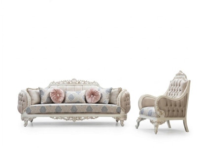 Set di divani classici di lusso poltrone salotto 3+1 posti Chesterfield