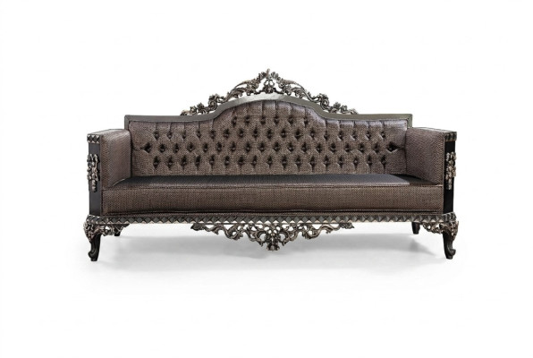 Divano design a tre posti di lusso, divano imbottito Chesterfield a tre posti.