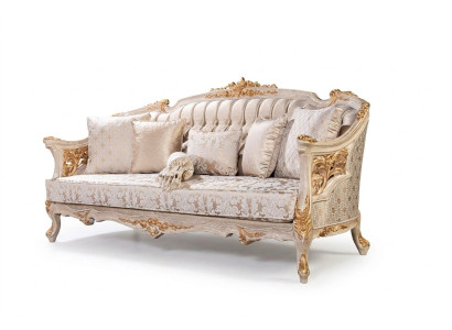 Chesterfield divano a 3 posti Designer Lusso Divani imbottiti Tessuto Tessile Nuovo