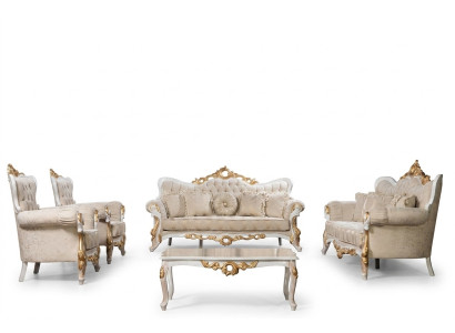 Divano 3311 Set di sedili Design Divano Imbottito Divani Classici Tavolino.