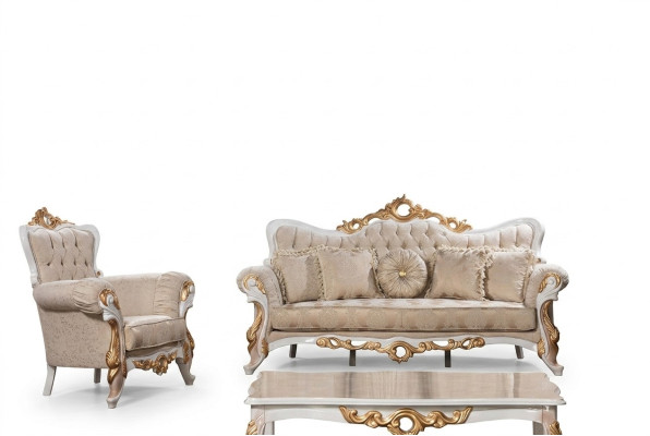 Set di divani 3+1 posti design in pelle per soggiorno, divano imbottito relaX classico